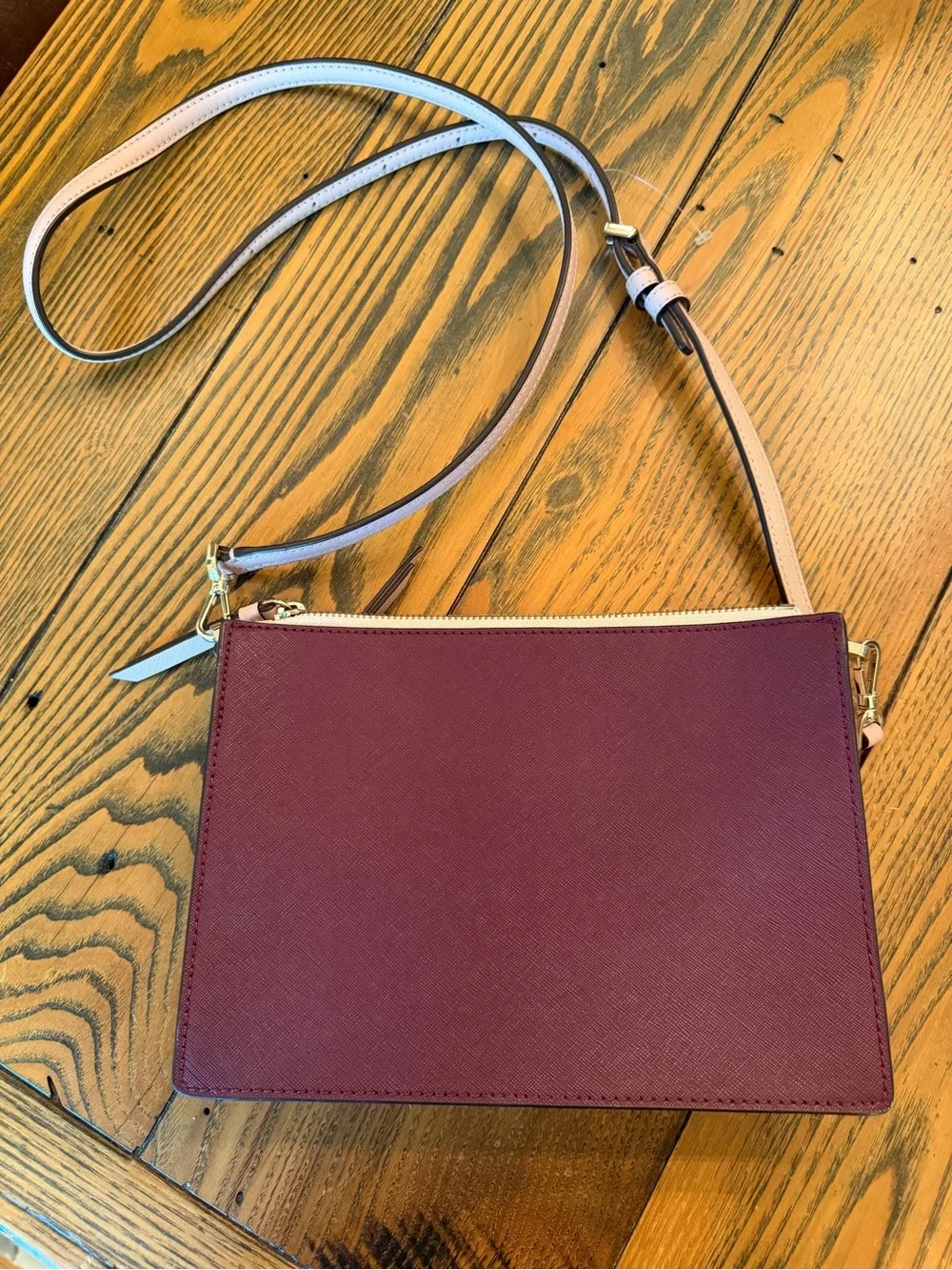 Kate Spade New York Cameron Crossbody Bag with Adjustable Strap Ivory/Burgundy